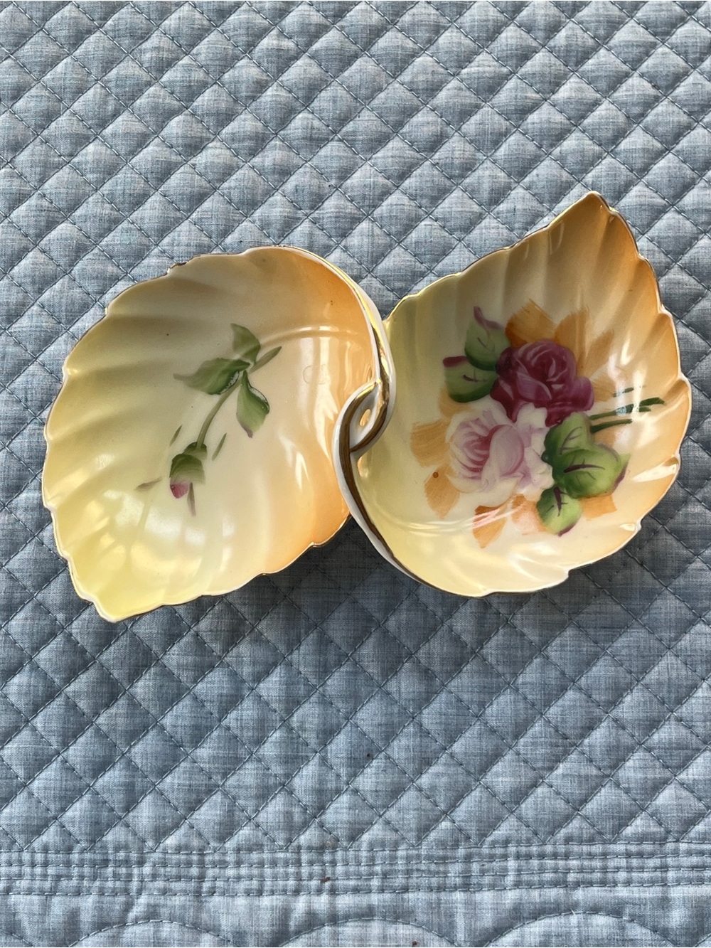 Lefton China Leaf-shaped Trinket Dish